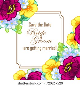 Invitation with floral background