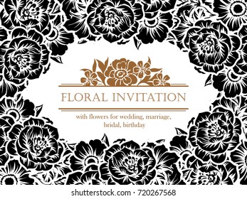 Invitation with floral background