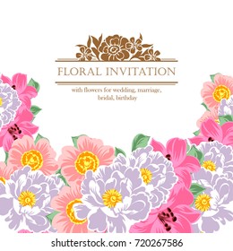 Invitation with floral background