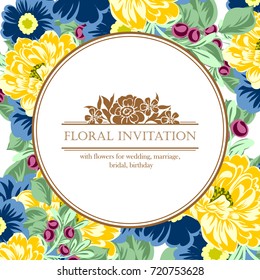 Invitation with floral background