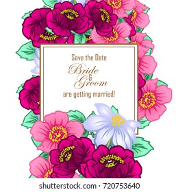 Invitation with floral background
