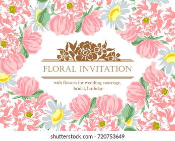 Invitation with floral background
