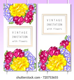 Invitation with floral background