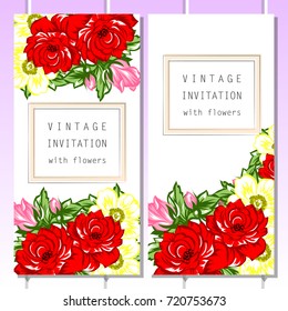 Invitation with floral background