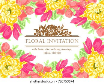 Invitation with floral background