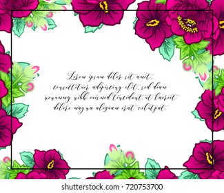 Invitation with floral background
