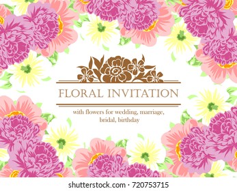 Invitation with floral background