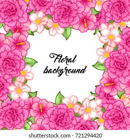 Invitation with floral background
