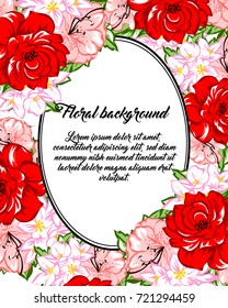 Invitation with floral background