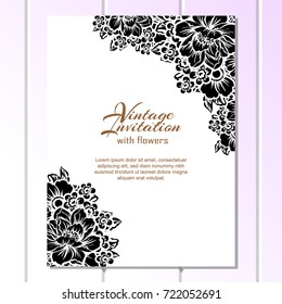 Invitation with floral background