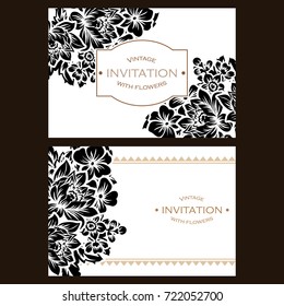 Invitation with floral background