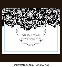 Invitation with floral background