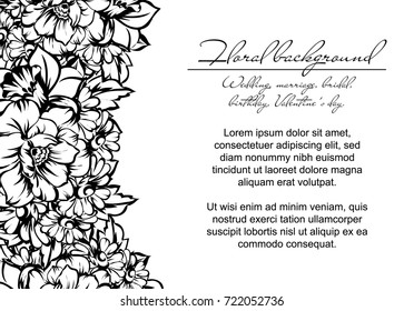 Invitation with floral background