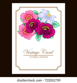 Invitation with floral background