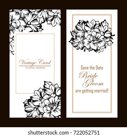 Invitation with floral background