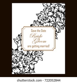 Invitation with floral background