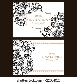 Invitation with floral background