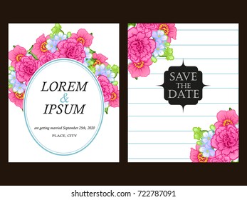 Invitation with floral background