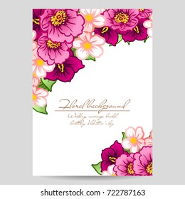 Invitation with floral background