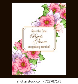 Invitation with floral background