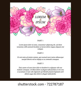 Invitation with floral background