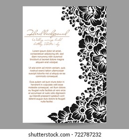 Invitation with floral background