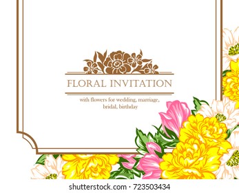 Invitation with floral background