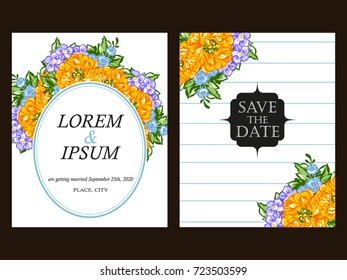 Invitation with floral background