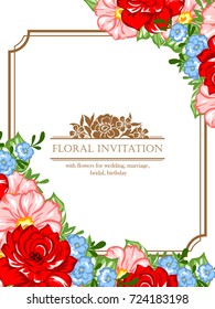 Invitation with floral background