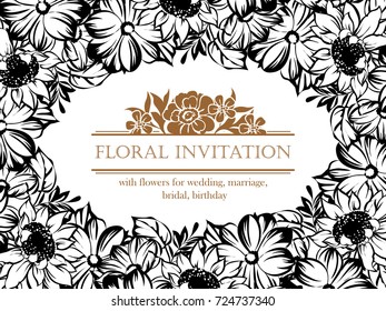 Invitation with floral background