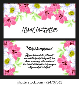 Invitation with floral background