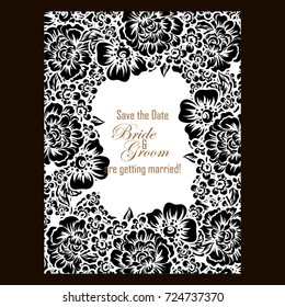 Invitation with floral background
