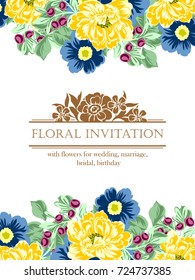 Invitation with floral background