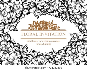 Invitation with floral background