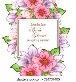 Invitation with floral background