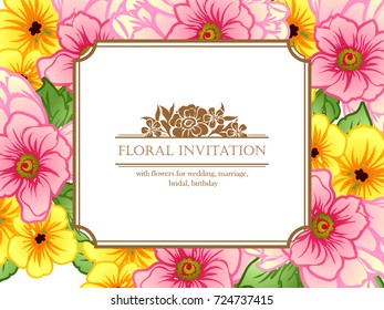 Invitation with floral background