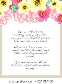 Invitation with floral background