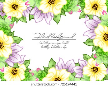 Invitation with floral background