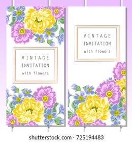 Invitation with floral background