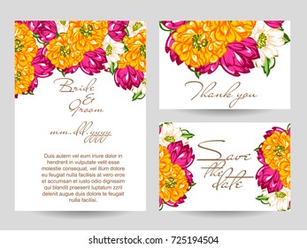 Invitation with floral background