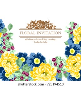 Invitation with floral background