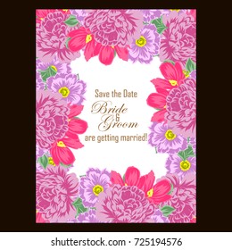 Invitation with floral background