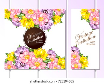 Invitation with floral background