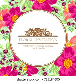 Invitation with floral background