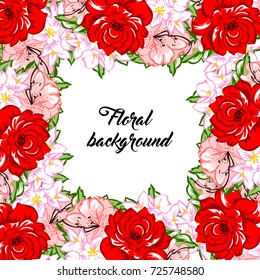 Invitation with floral background