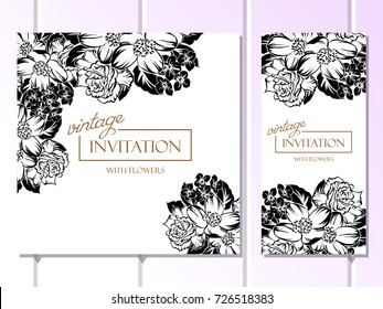 Invitation with floral background