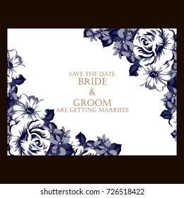 Invitation with floral background