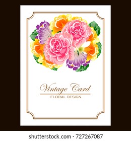 Invitation with floral background