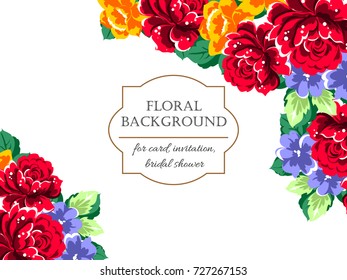 Invitation with floral background