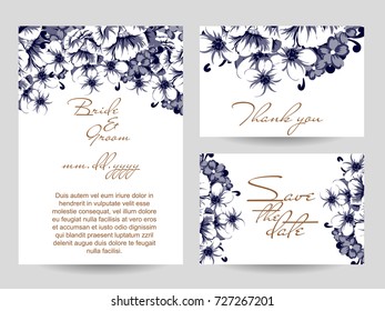 Invitation with floral background